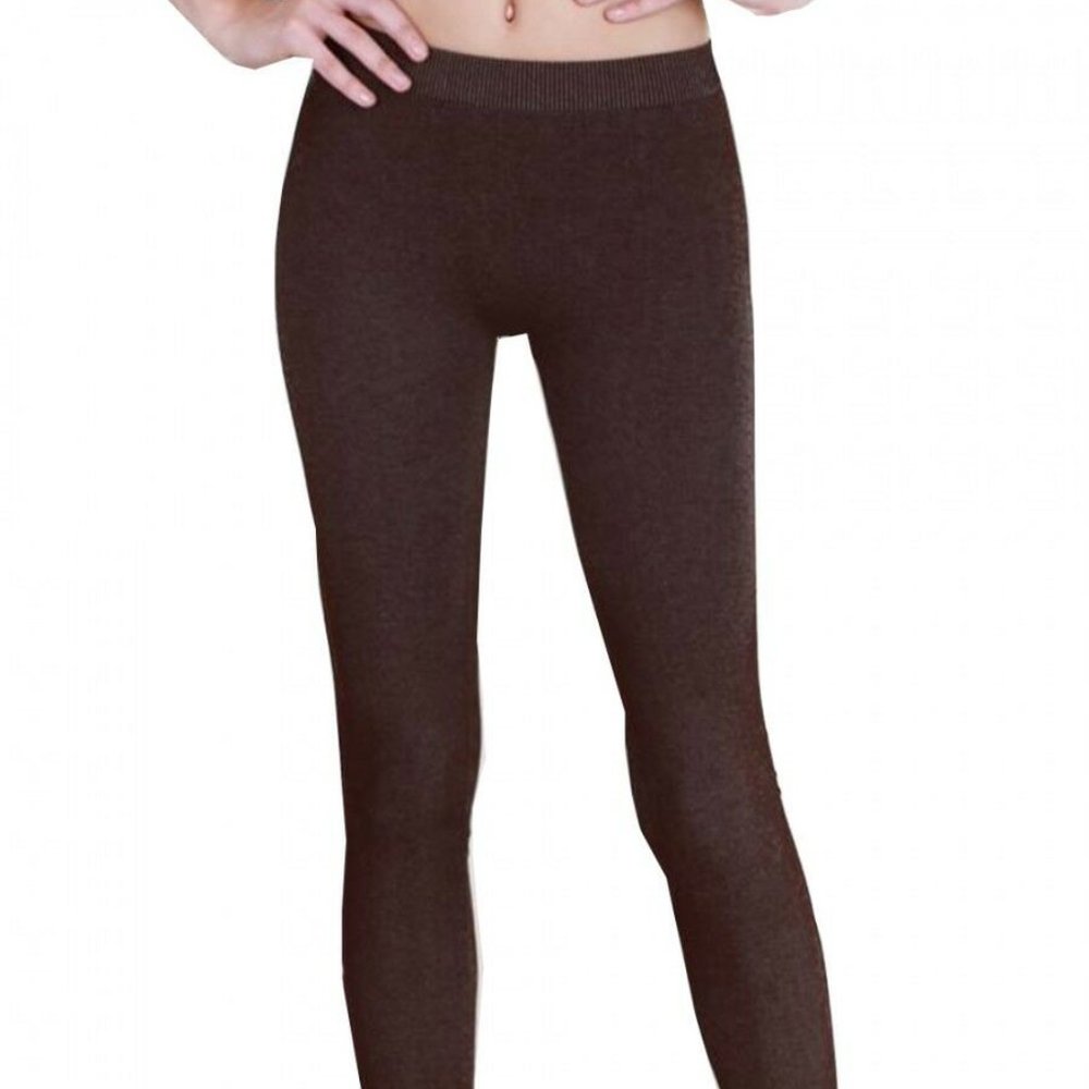 New Seamless Brown Two-Toned Denim Look Leggings